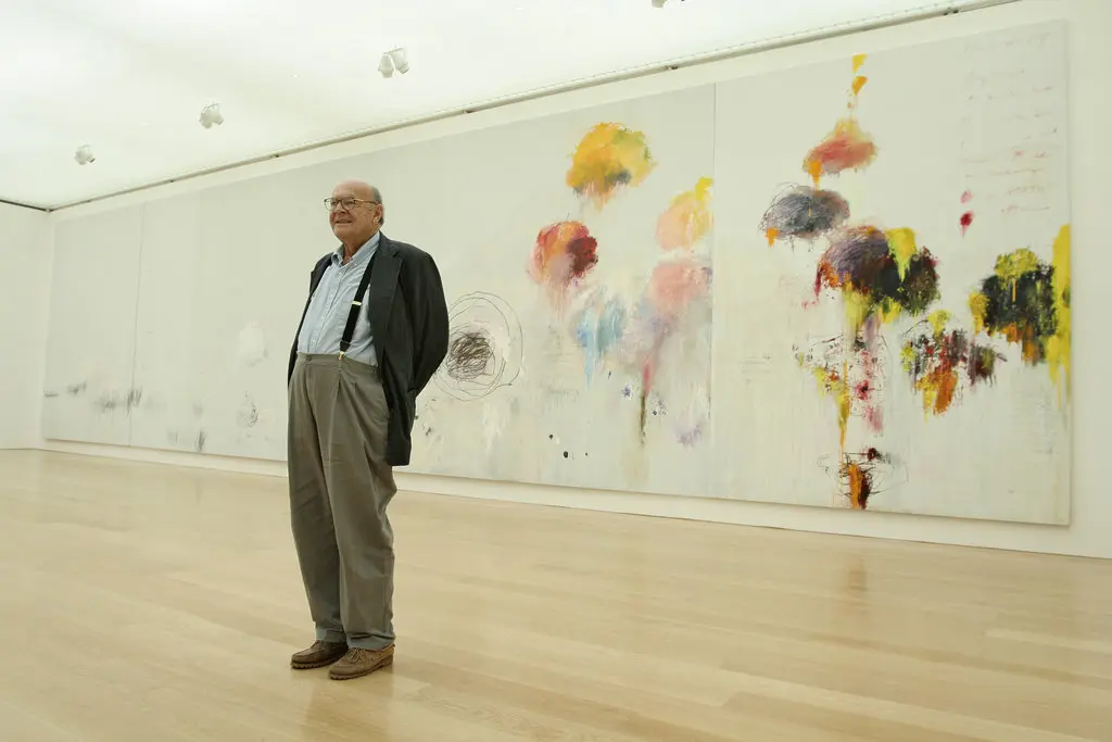 Cy Twombly with his painting